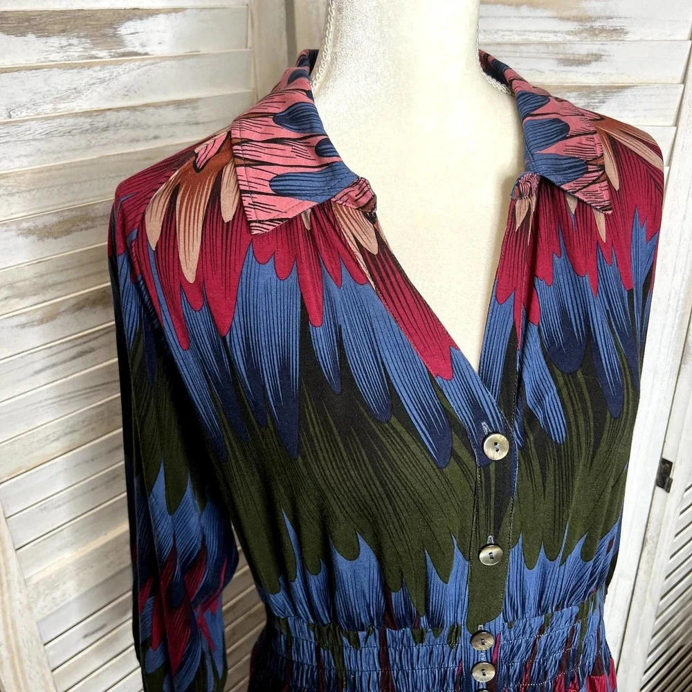 Soft SURROUNDINGS Women's Ancient Isle Shirt Dress Multicolor NEW Medium Petite - Picture 10 of 16